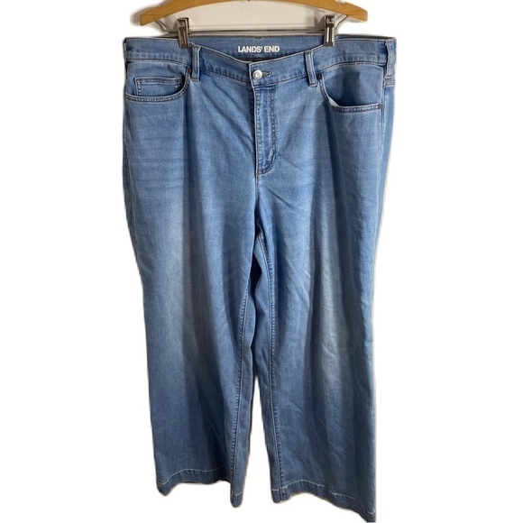 Lands End Relaxed Straight Leg Jeans Sz 18W Blue Denim Women’s - Picture 1 of 7
